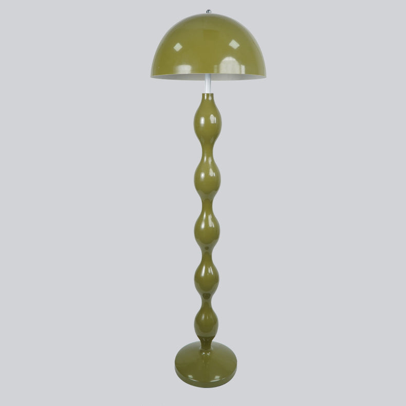 Contemporary Scandinavian Iron Mushroom Shade 1-Light Standing Floor Lamp For Bedroom