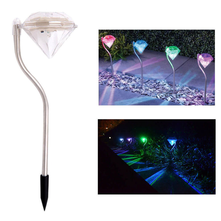 Luz de camino decorativa para jardín exterior LED Solar Diamond Bend 