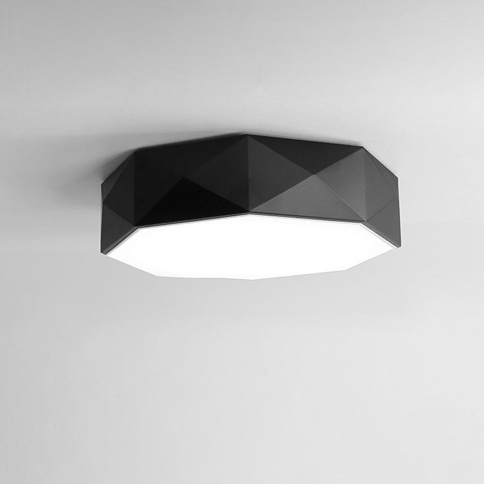 Modern Minimalist Rhombus Geometry Acrylic Iron LED Flush Mount Ceiling Light for Living Room