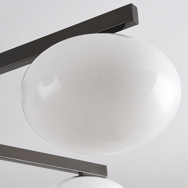 Nordic Light Luxury Glass Ball Iron Bracket 3/4/5 Light Semi- Flush Mount Ceiling Light