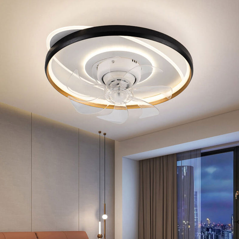 Nordic Rotatable Round Acrylic LED Flush Mount Ceiling Fan Light