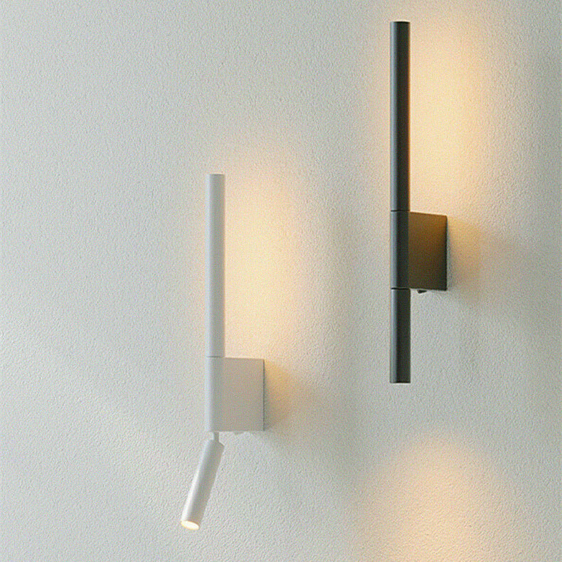 Modern Minimalist Aluminum Stirp Adjustable Spotlight LED Wall Sconce Lamp For Bedroom
