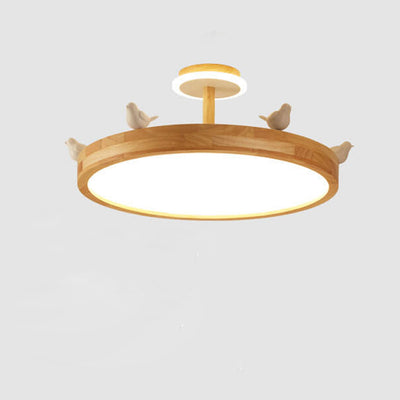 Nordic Log Crown LED Flush Mount Ceiling Light