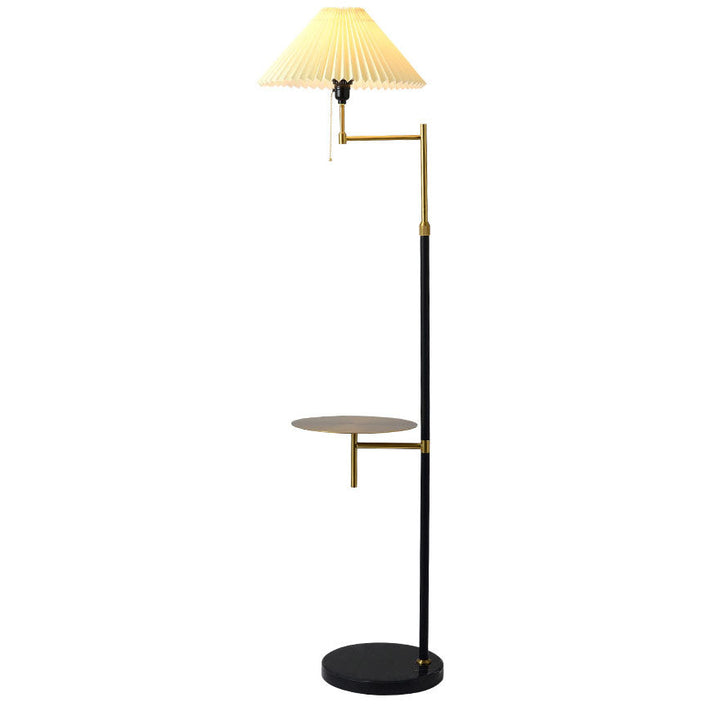 Nordic Light Luxus-Plissee-Stoff-Marmor-Stehlampe mit 1 Licht