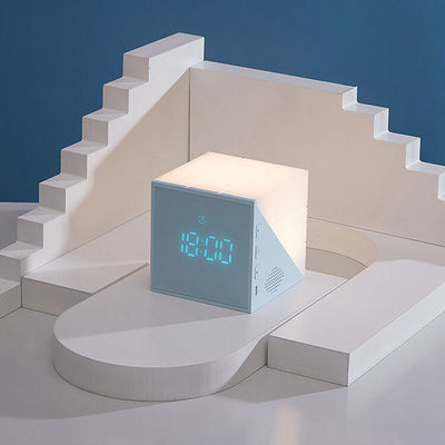 Creative Rubik's Cube Clock LED Nachtlicht USB Smart Tischlampe 