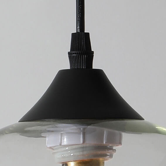 Moderner minimalistischer 1-flammiger Pendelleuchte aus farbigem Rundglas und Eisen für das Wohnzimmer 