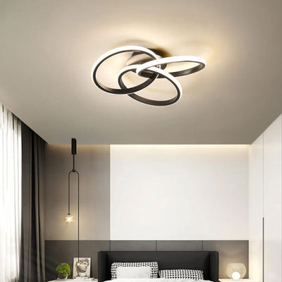 Nordic Light Luxury Ring Staggered Overlap Design LED Flush Mount Light