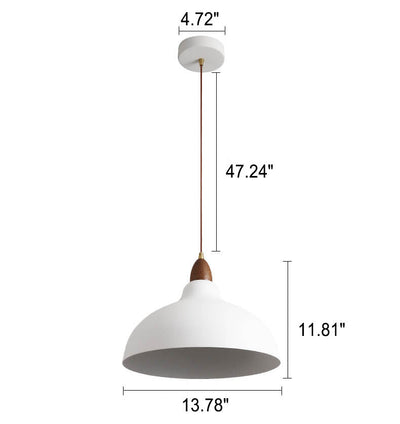 Japanische einfache Eisenkuppel Massivholz Top 1-Licht Pendelleuchte