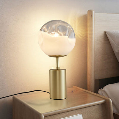 Modern Minimalist Creative Convex Glass Spherical Lamp Shade 1-Light Table Lamp