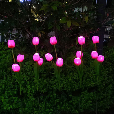 Solar Tulip Lawn Light Outdoor Garden LED Tulip Flower Light Ground Insert Landscape Light