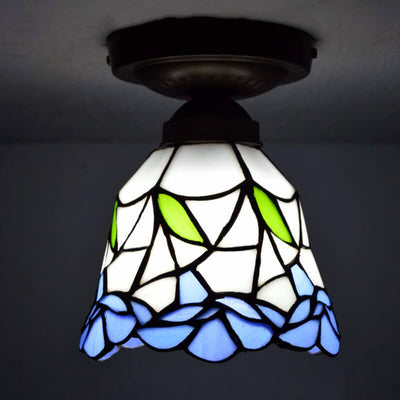 Traditional European Tiffany 1-Light Wall Sconce Lamp For Bedroom