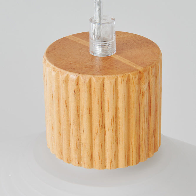 Moderne minimalistische ovale Inselleuchte aus Glas, Gummibaumholz und Metall, 1/3-flammiger Kronleuchter für das Esszimmer 