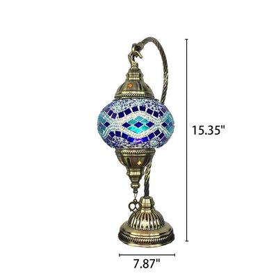 Vintage Stained Glass Turkish Style LED Table Lamp
