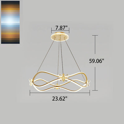 Moderner, minimalistischer LED-Kronleuchter mit 3/4-Licht-LED-Inselleuchten aus Welleneisen 