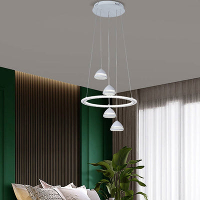 Nordic Minimalist Circle Diamond / Apple Hanging LED Chandelier