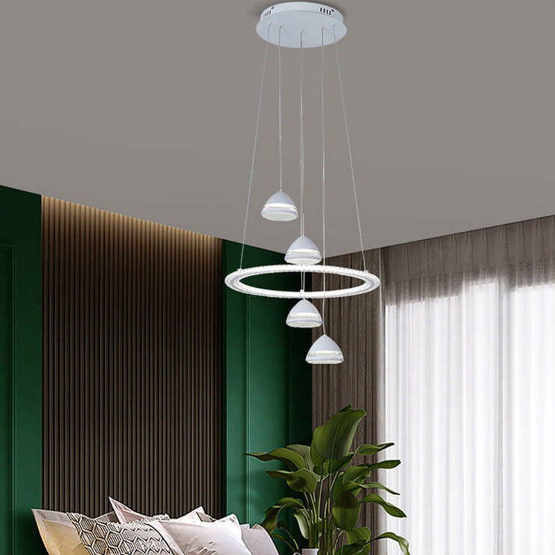 Nordic Minimalist Circle Diamond / Apple Hanging LED Chandelier