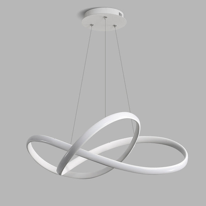 Modern Minimalist Aluminum Twist Ring LED Island Light Pendant Light For Dining Room
