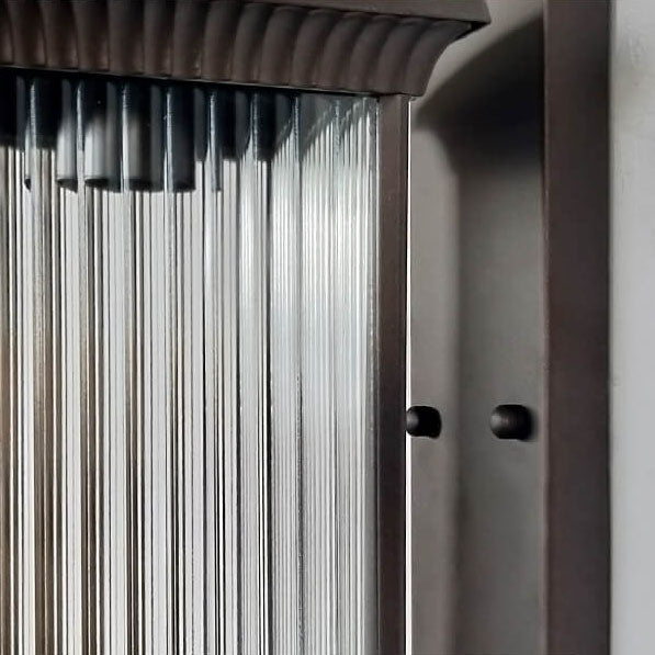 Aplique de pared exterior impermeable moderno y minimalista de aluminio y vidrio cuadrado de 1 luz para jardín 