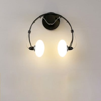 Modernes kreatives Kopfhörer-Design aus Glas, 2-Licht-Wandleuchte 