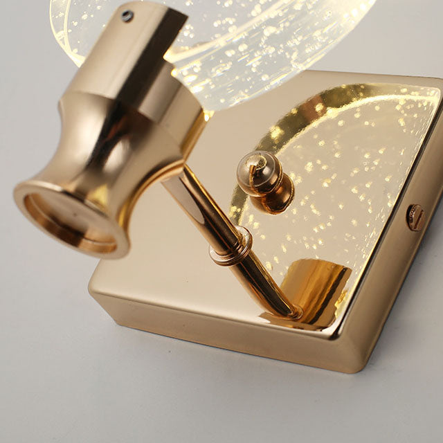 Moderne Luxus Runde Blasen Kristall Aluminium Eisen LED Wandleuchte für Wohnzimmer 