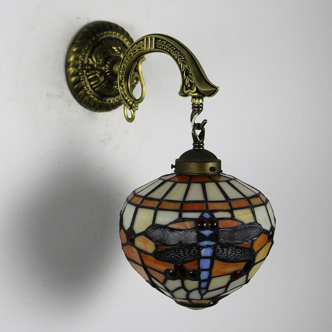 Lámpara de Aplique de Pared de 1 Luz de Vidrio Tiffany Vintage 