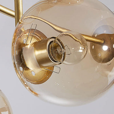 Nordic Light Luxury Magic Bean Glass Ball 6-Licht-Deckenleuchte mit halbbündiger Montage