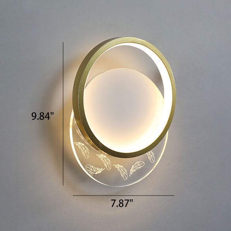 Modern Minimalist Feather Round Square Acrylic LED Wall Sconce Lamp