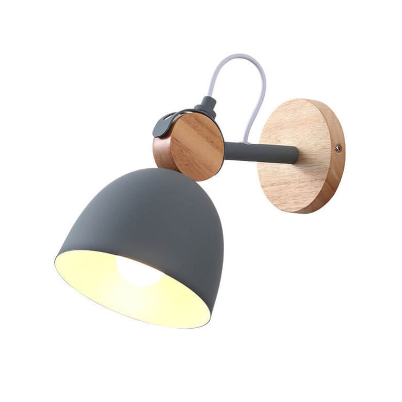 Nordic Macaron Dome Log 1-Light Rotatable Wall Sconce Lamp