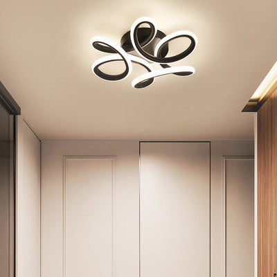 Simple Curved Flower LED Semi-Flush Mount Ceiling Light