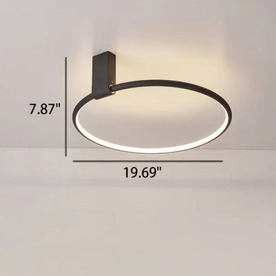 Modern Minimalist Round Aluminum LED Flush Mount Ceiling Light