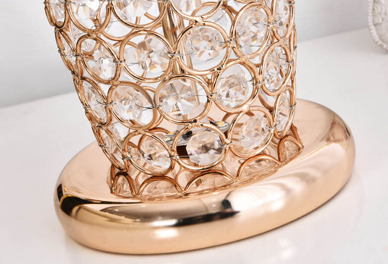Lampe de table 1 lumière avec design créatif de motif en cristal européen 