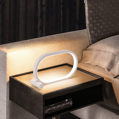 مصباح طاولة LED ليلي بسيط إبداعي بشكل بيضاوي USB 