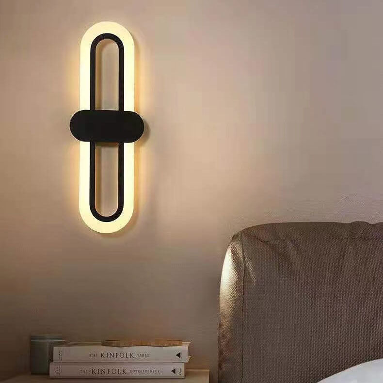 Moderne minimalistische Rundring-LED-Wandleuchte aus Acryl-Aluminium 