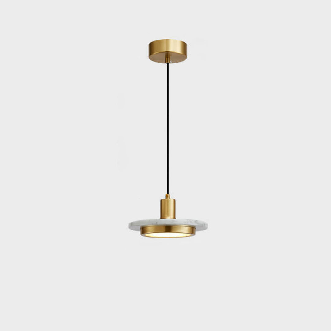 Lustre suspendu en cuivre et marbre Nordic Light Luxury à 1 lumière 