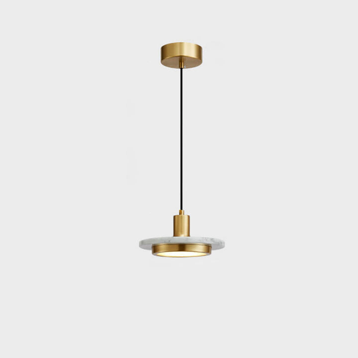 Lustre suspendu en cuivre et marbre Nordic Light Luxury à 1 lumière 