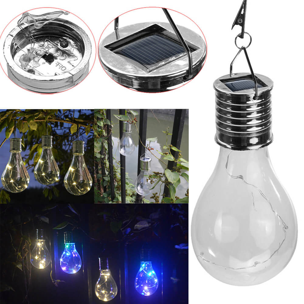 Ampoules de couleur créatives en plastique LED solaire de jardin suspendue 