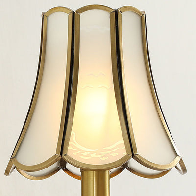 European Light Luxury Vintage All Brass Glass 1/2-Light Wall Sconce Lamp