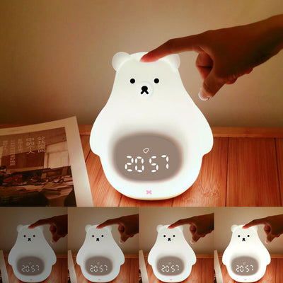 Réveil en silicone ours polaire avec lumière LED de nuit 