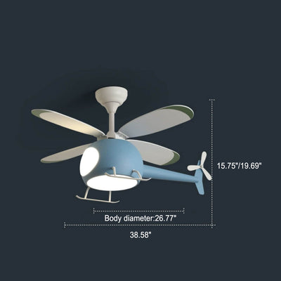 Einfache Cartoon Aircraft LED Downrods Deckenventilator Licht