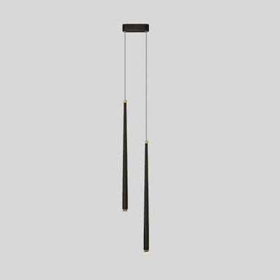 Vollkupfer-Minimalist Slim Strip Design Long Line 1/2-Light LED Island Light Kronleuchter 