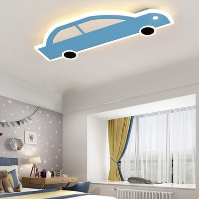 Cartoon Creative Car Shape Iron LED Flush Mount Ceiling Light