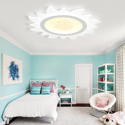 Creative Cartoon Smiley Sun LED Flush Mount Ceiling Light