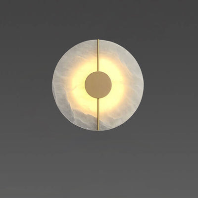 Modern Brass Lucite Circle LED Wall Sconce Lamp