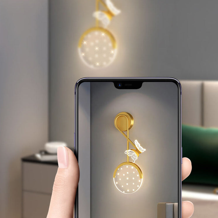 Lámpara de Aplique de Pared LED con Diseño de Mariposa Estrella Moderna Creativa de Acrílico 