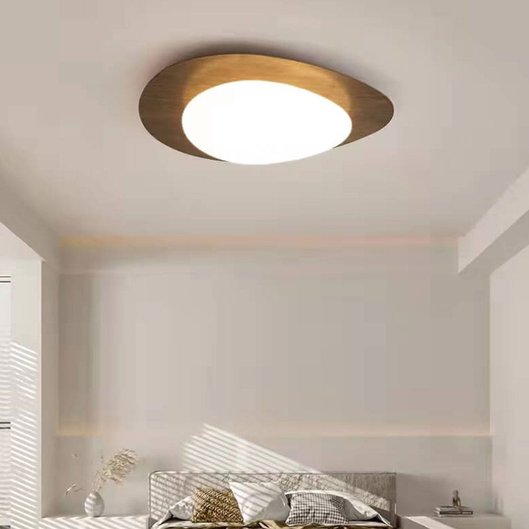 Nordic Eisen Holzmaserung Kiesel LED Deckenleuchte mit bündigem Abschluss 