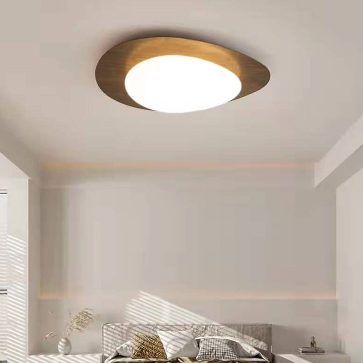 Nordic Eisen Holzmaserung Kiesel LED Deckenleuchte mit bündigem Abschluss 