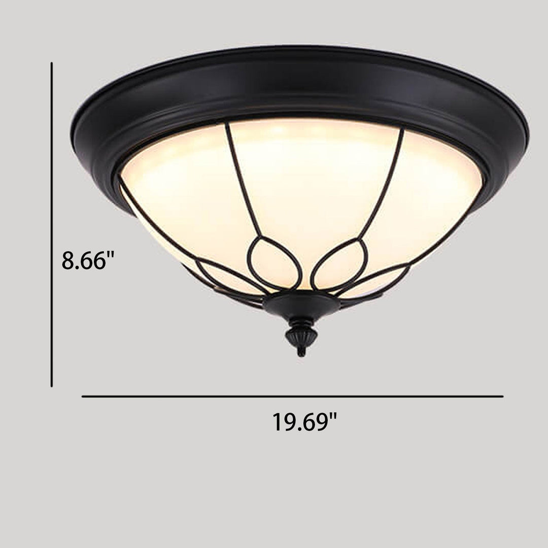 Plafonnier LED en verre dépoli Vintage American Iron 
