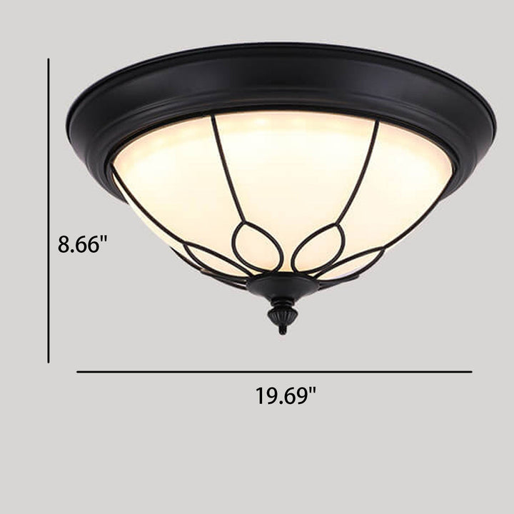 Plafonnier LED en verre dépoli Vintage American Iron 