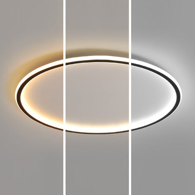 Modern Minimalist Aluminum Geometric Circle Silicone Shade LED Flush Mount Ceiling Light For Living Room