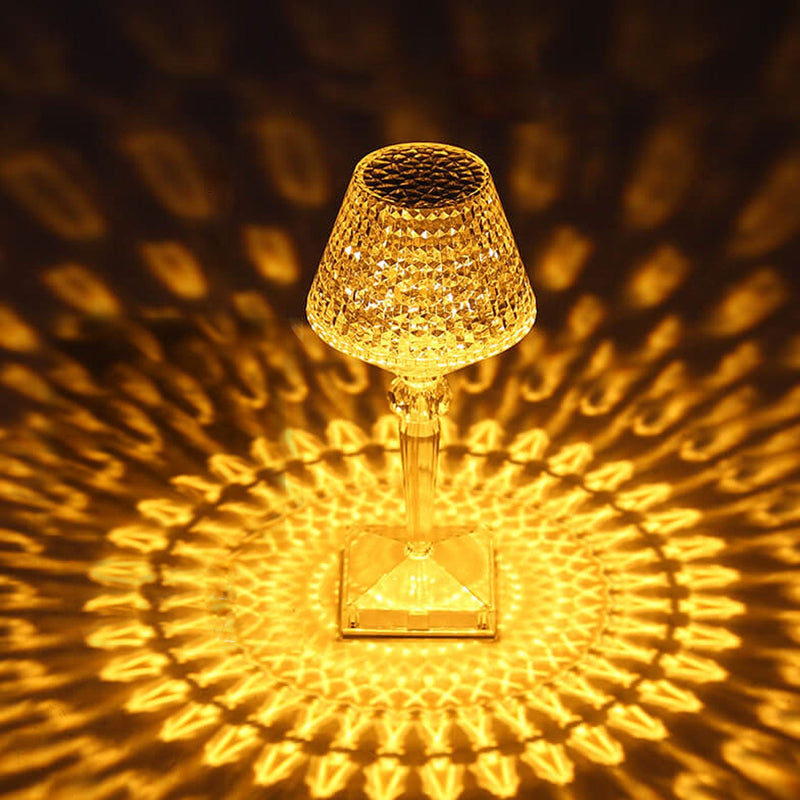 Lampe de Table créative en verre de vin en diamant acrylique, veilleuse décorative en forme de prune 